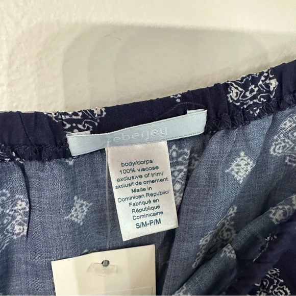 Eberjey Buena Vista Juno Sleeveless Navy Romper Size Small/ Medium NWT - Picture 8 of 9